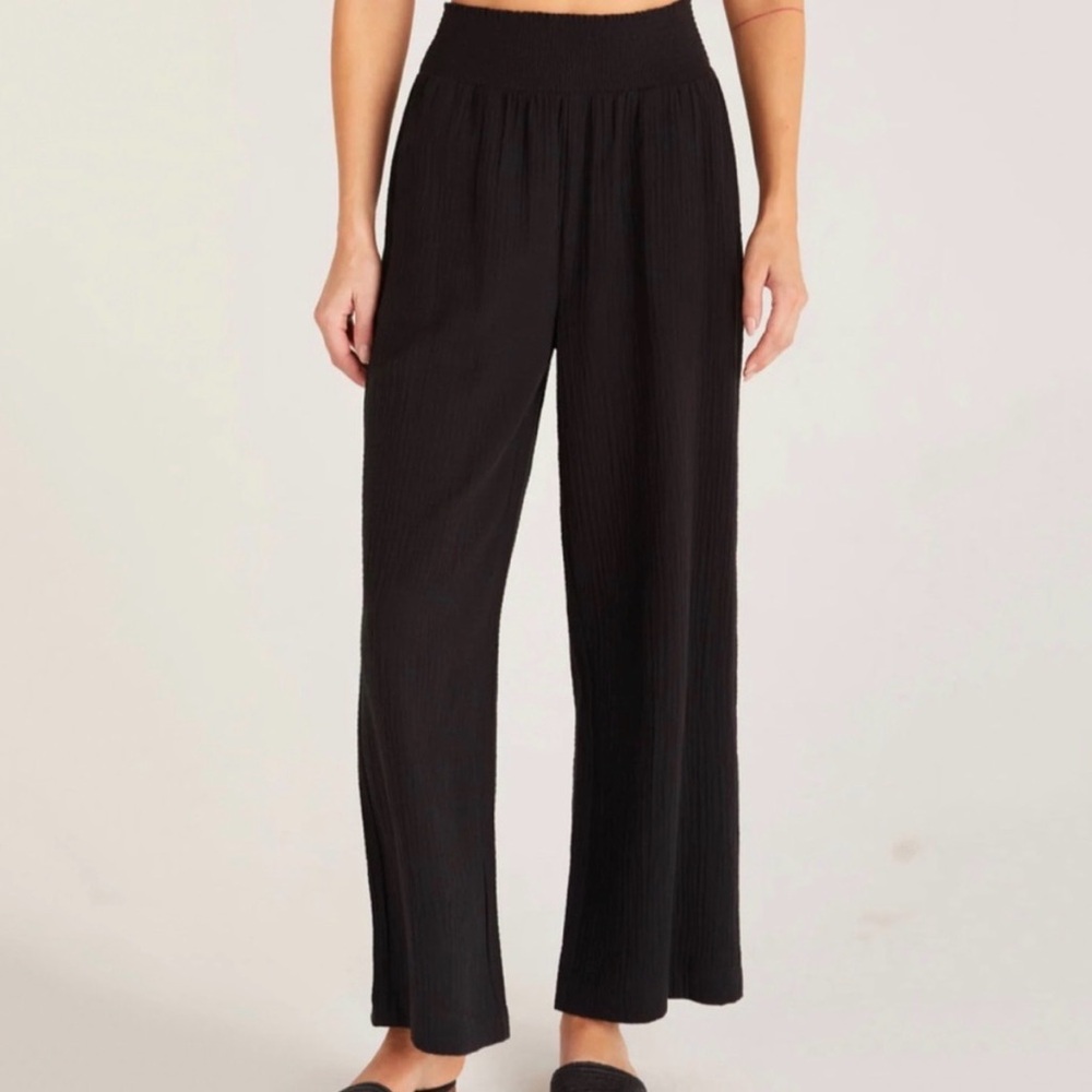 THREE DOTS black gauze pull on pants size medium lightweight comfy vacation
